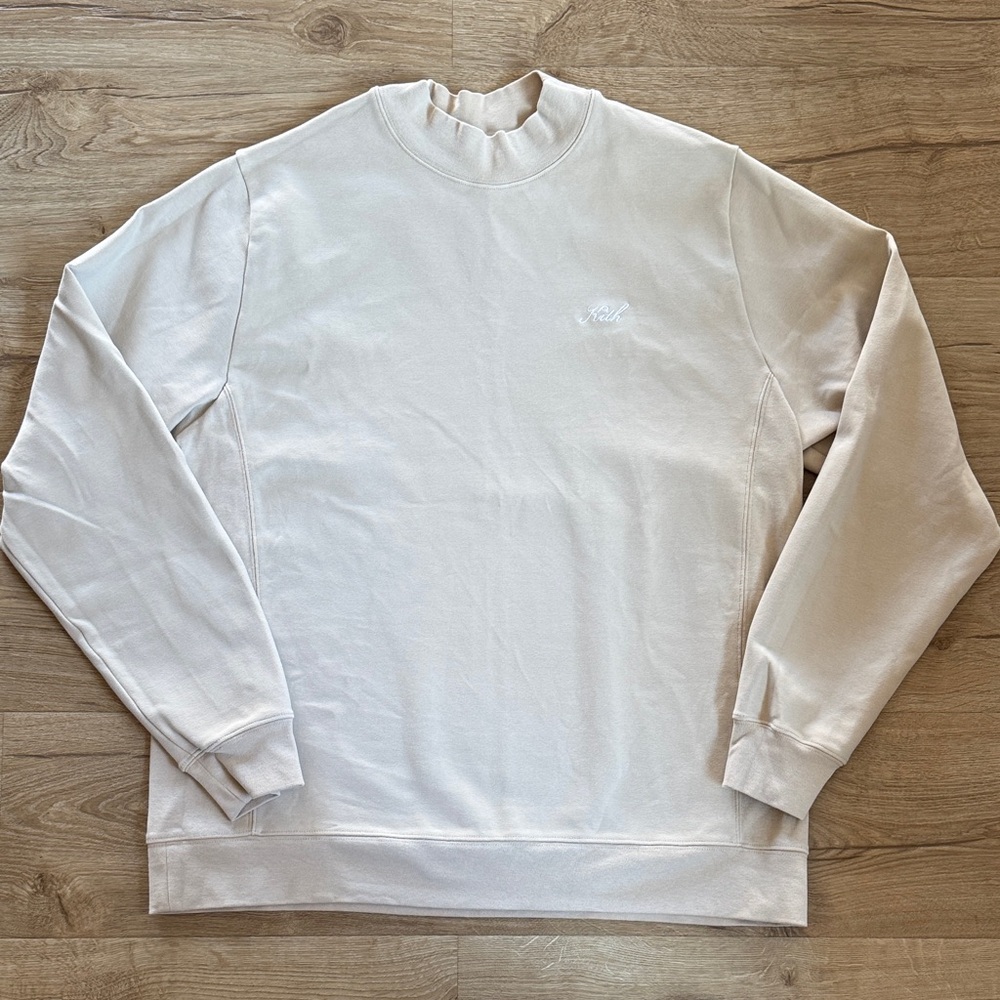 Kith mockneck sweater sz large beige color
